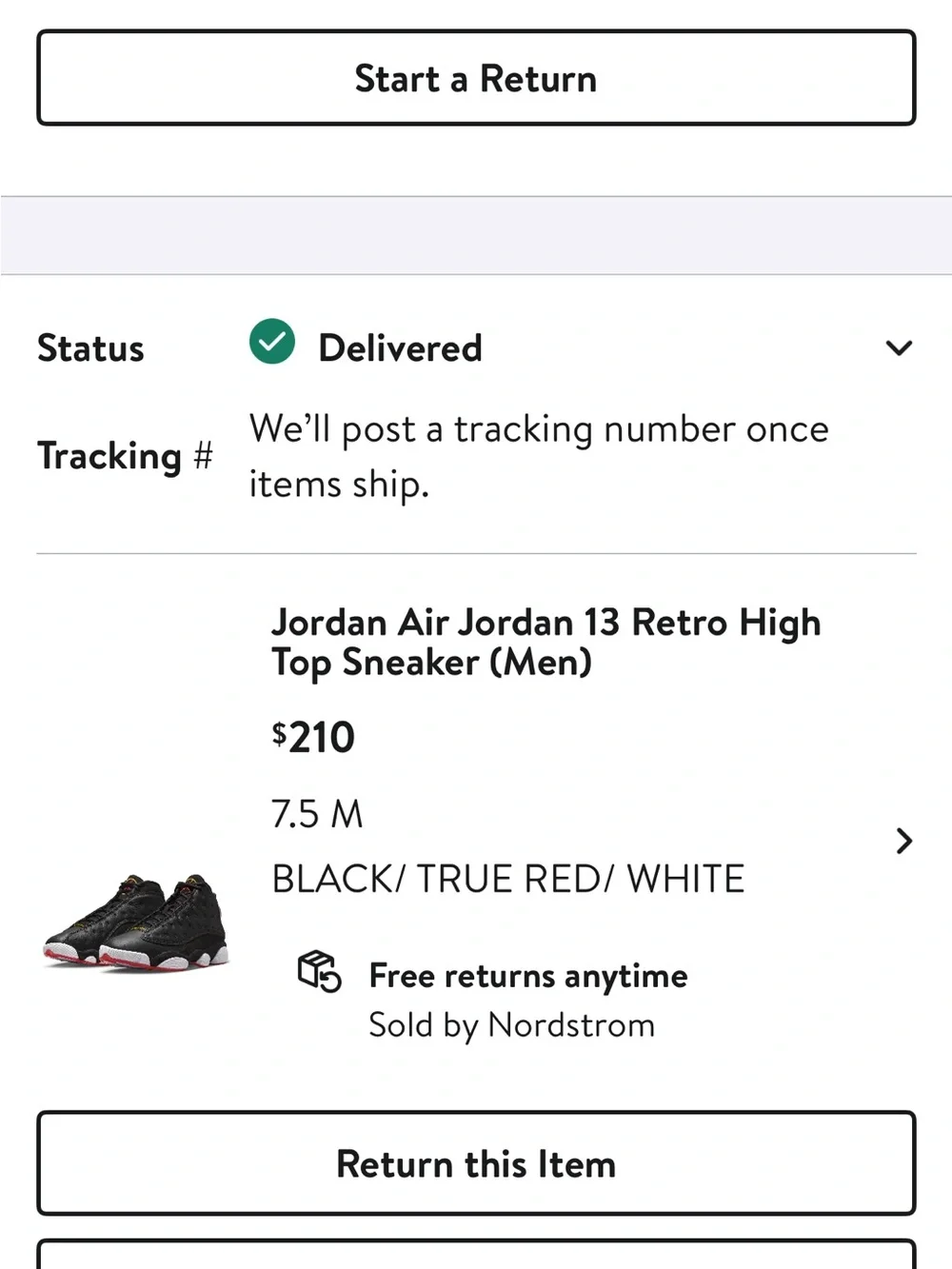Jordan Men’s Black/White Sneakers with Red Accents